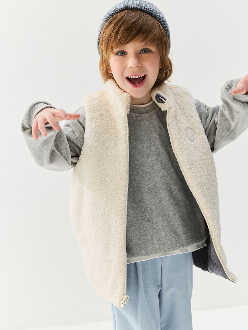 Свитшот велюровый "Серый меланж"