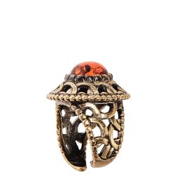 AM-2488 Кольцо «Радуга» (латунь, янтарь)