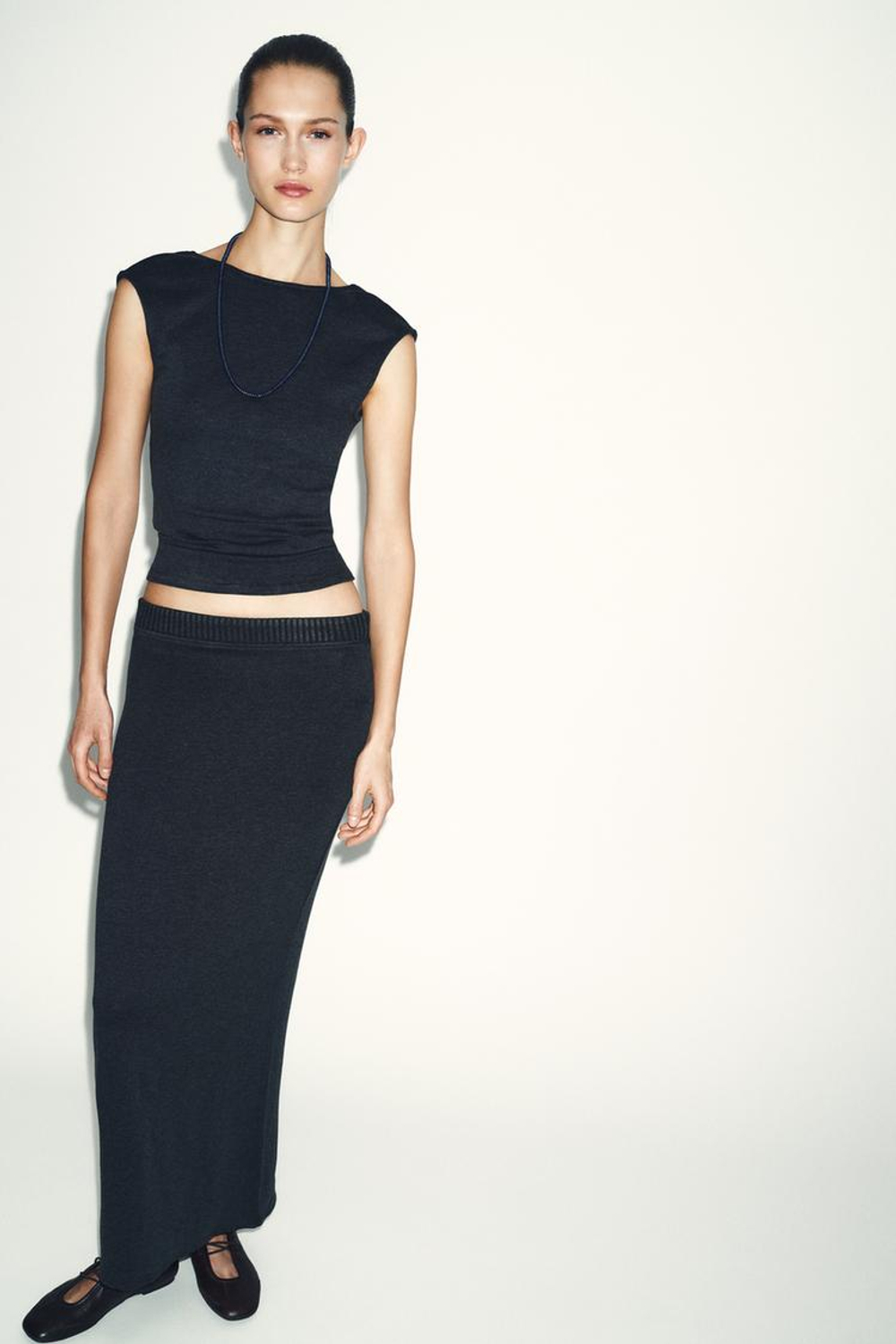 ZARA ТОП С ОТКРЫТОЙ СПИНОЙ, АНТРАЦИТОВО-СЕРЫЙ