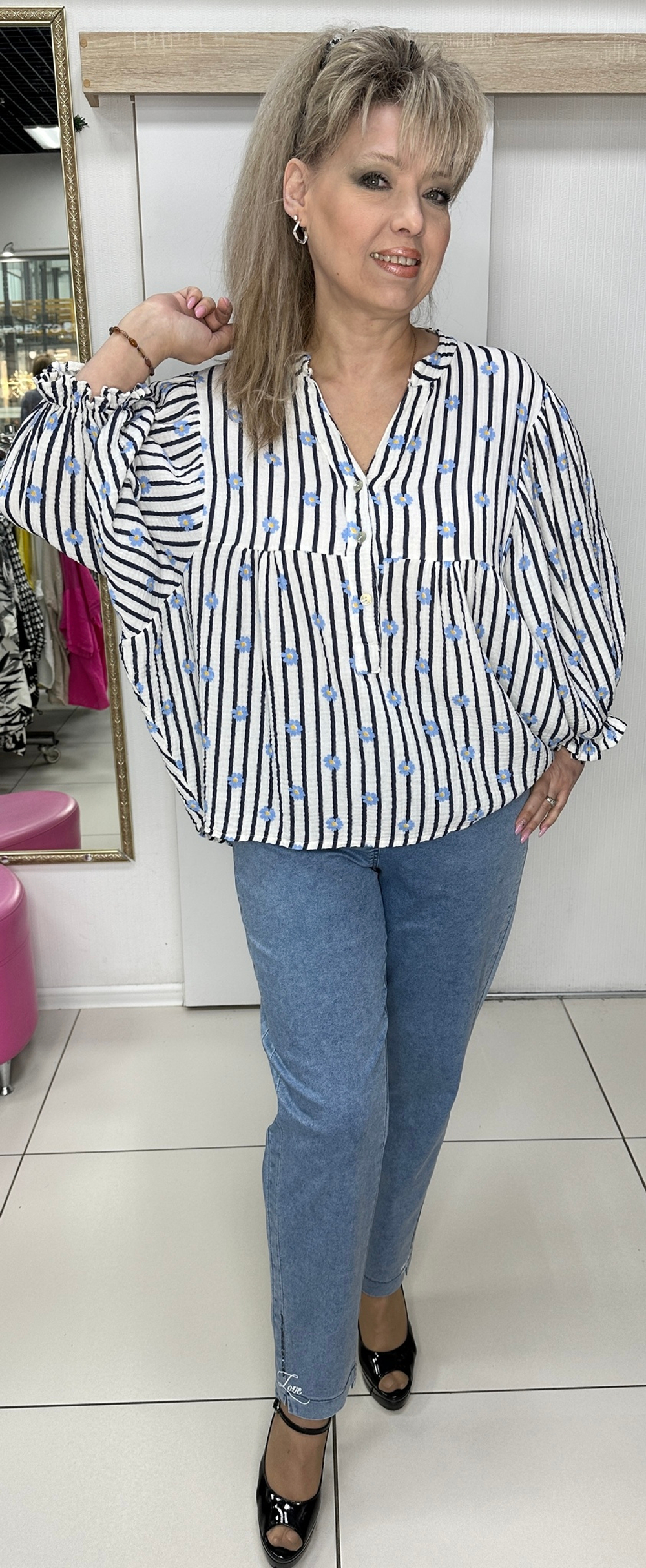 Итальянская рубашка-поло с красивыми рукавами