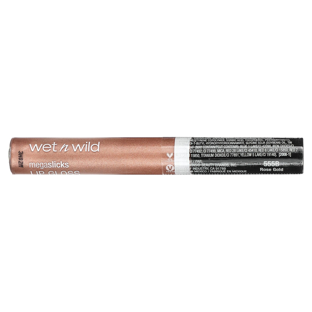 wet n wild, MegaSicks, блеск для губ, розовое золото 555B, 6 мл (0,2 жидк. унции)