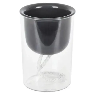 Кашпо ГРЕВИ D95мм H135мм 0,28л с фитильным поливом Графитовый