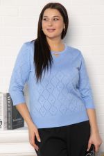 Блуза Нежный узор (голубая) Б14937-18М LT Collection