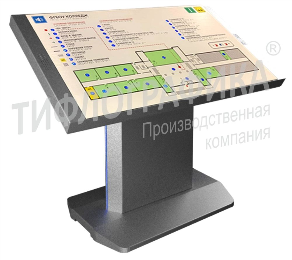 Тактильно-звуковая мнемосхема на стойке с наклонным столом 950х1000х520 мм