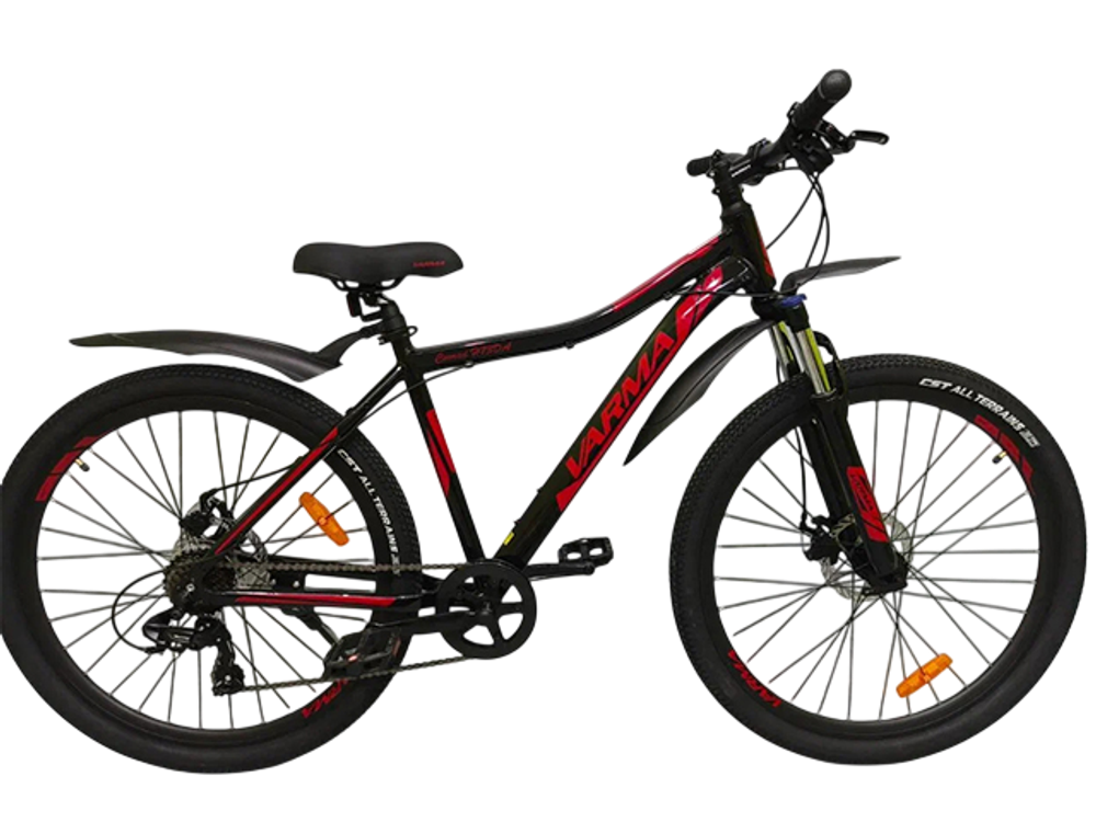 Велосипед 27,5" VARMA CONRAD H73DA р.18" 7ск. чёрно-красный ал. (ВРТ)