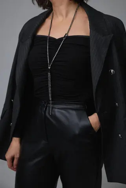 Сотуар галстук из графитовых круглых кристаллов в двумя прямоугольными