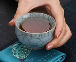 278174 Пиала ЖУЯО "Сетка" 70 мл d=7 h= 4, керамика серый