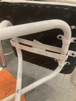 Табурет складной белый к/з бел.сер.