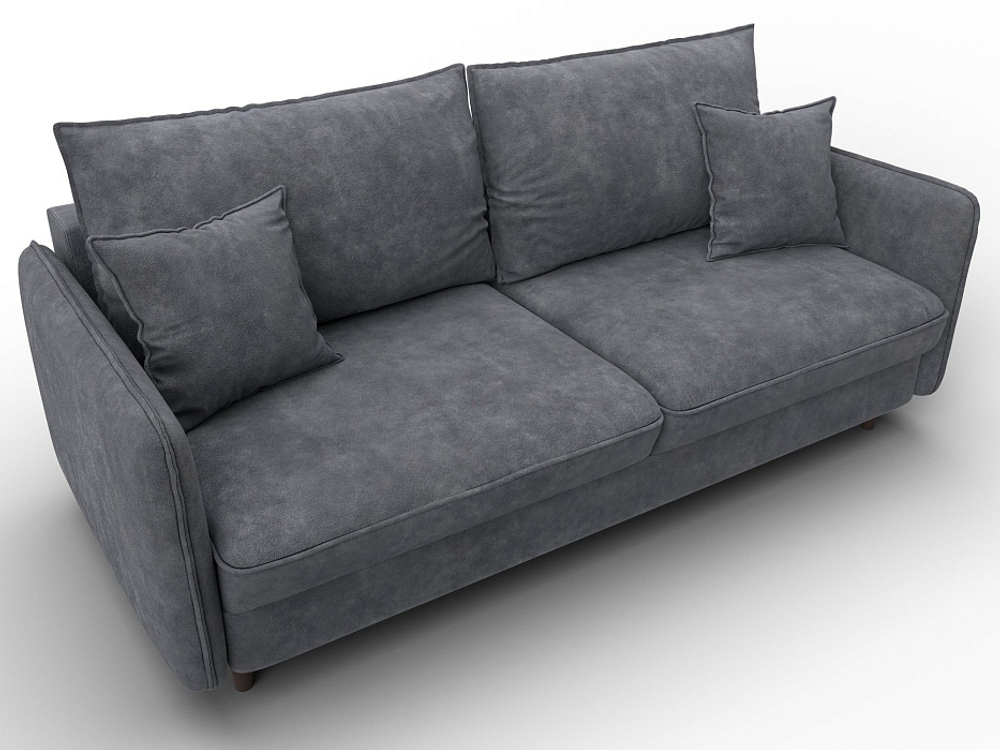 Диван прямой Лига-064 НПБ ВЕЛЮР BRUT 16 темно-серый