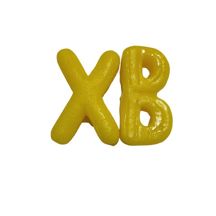 Декор для кулича мармеладный "ХВ", желтый