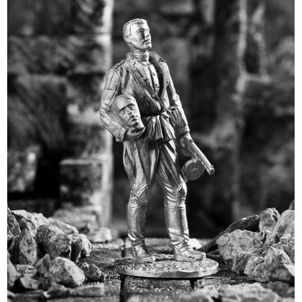 Оловянный солдатик Автоматчик с бюстом, 1945 г.