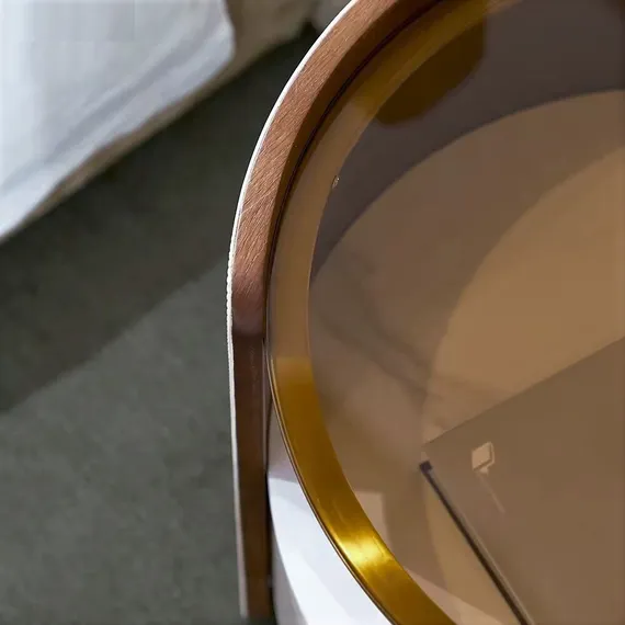 Тумба прикроватная 4362 с ящиком и полкой, керамика, экокожа