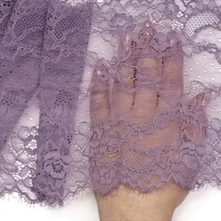 Кружево эластичное фиолетовое светлое 19 см, Китай