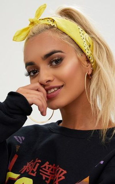 Бандана желтая пейсли огурцы