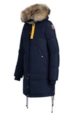 Пальто жен Parajumpers LONG BEAR 562 синее, капюшон енот