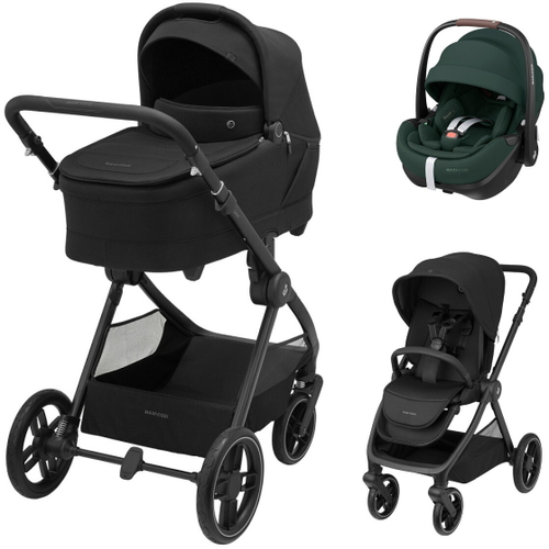 Коляска детская Maxi-Cosi Oxford Plus 3 в 1 с автокреслом Pebble 360 Pro Twillic Green 1978390110 PlusTwillic Black/Черный