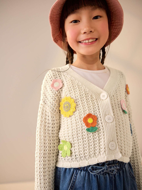 Кардиган вязаный для девочки Next E29-008, Молочный