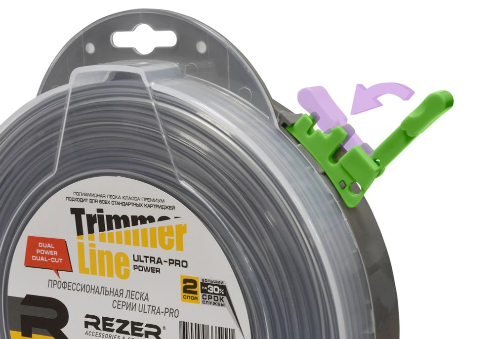 Леска Ultra-pro DUAL-CUT 3.3мм42м квадрат Rezer