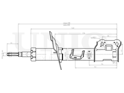 Амортизатор газовый передней подвески левый UNIO SAB-10248