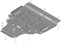 Защита картера двигателя, КПП. 2 мм, Сталь. для Mercedes B-class 2011-2018, Motodor.71202