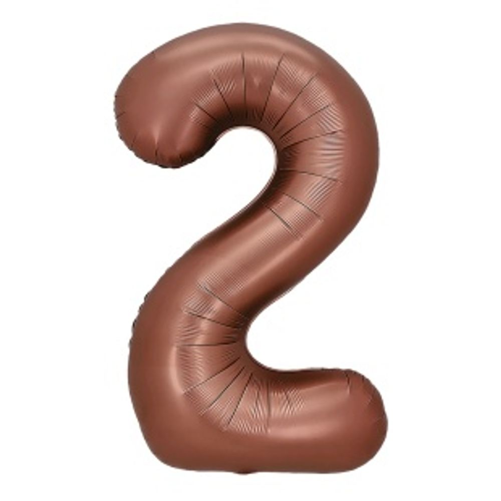 Шар 32'' / 81 см "Цифра 2" Шоколадный (БГ-60)