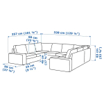 Диван U-образный - IKEA KIVIK/КИВИК ИКЕА, серый