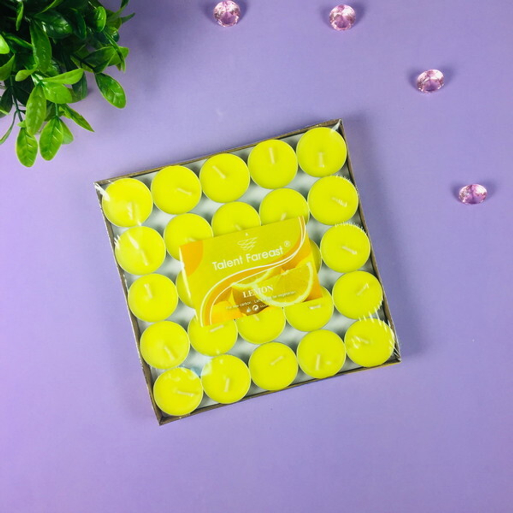 Свечи чайные в наборе 50шт «Лимонный щербет»