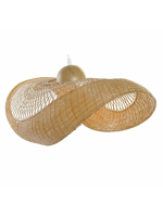 Потолочный светильник DKD Home Decor Коричневый Бамбук 40 W Соломенная шляпа с большими полями 220 V 70 x 34 x 20 cm