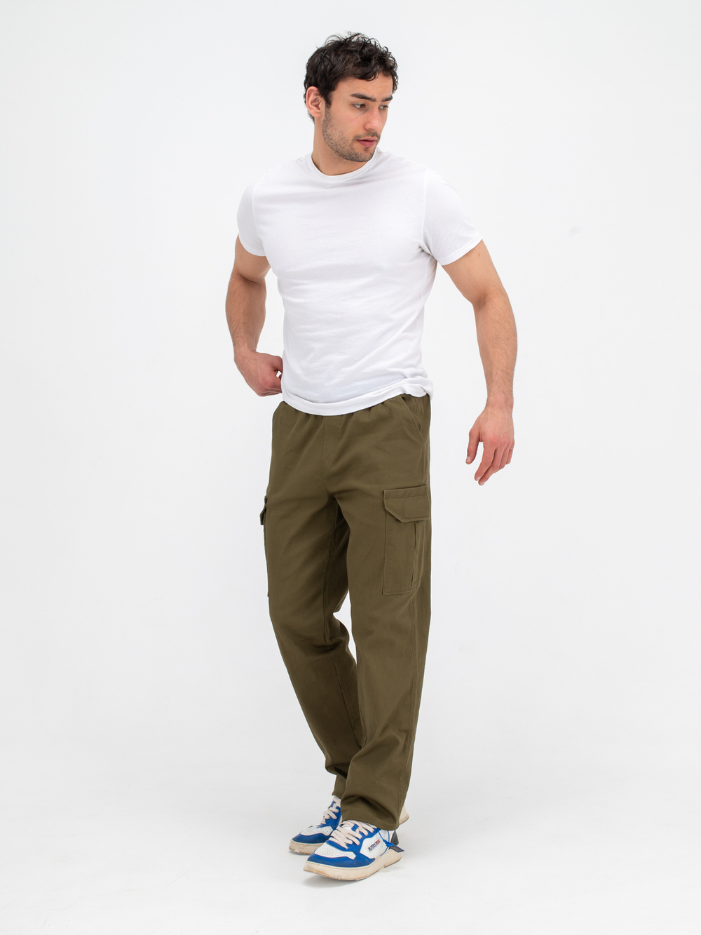 Карго джоггеры прямые. Хаки