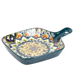 Блюдо с ручкой " " (зеленый) 23х14,5см (min9) (транспортная упаковка)