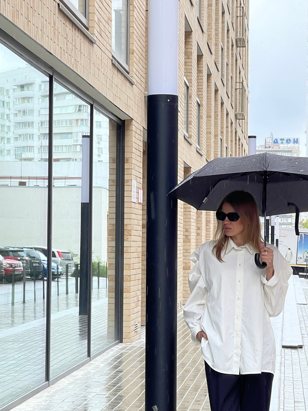 Рубашка с пышным рукавом белая 10