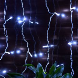 ULD-C1515-100-DTA WHITE IP20 Занавес светодиодный. 1.5х1.5м. 100 светодиодов. Белый свет. Провод прозрачный. TM Uniel