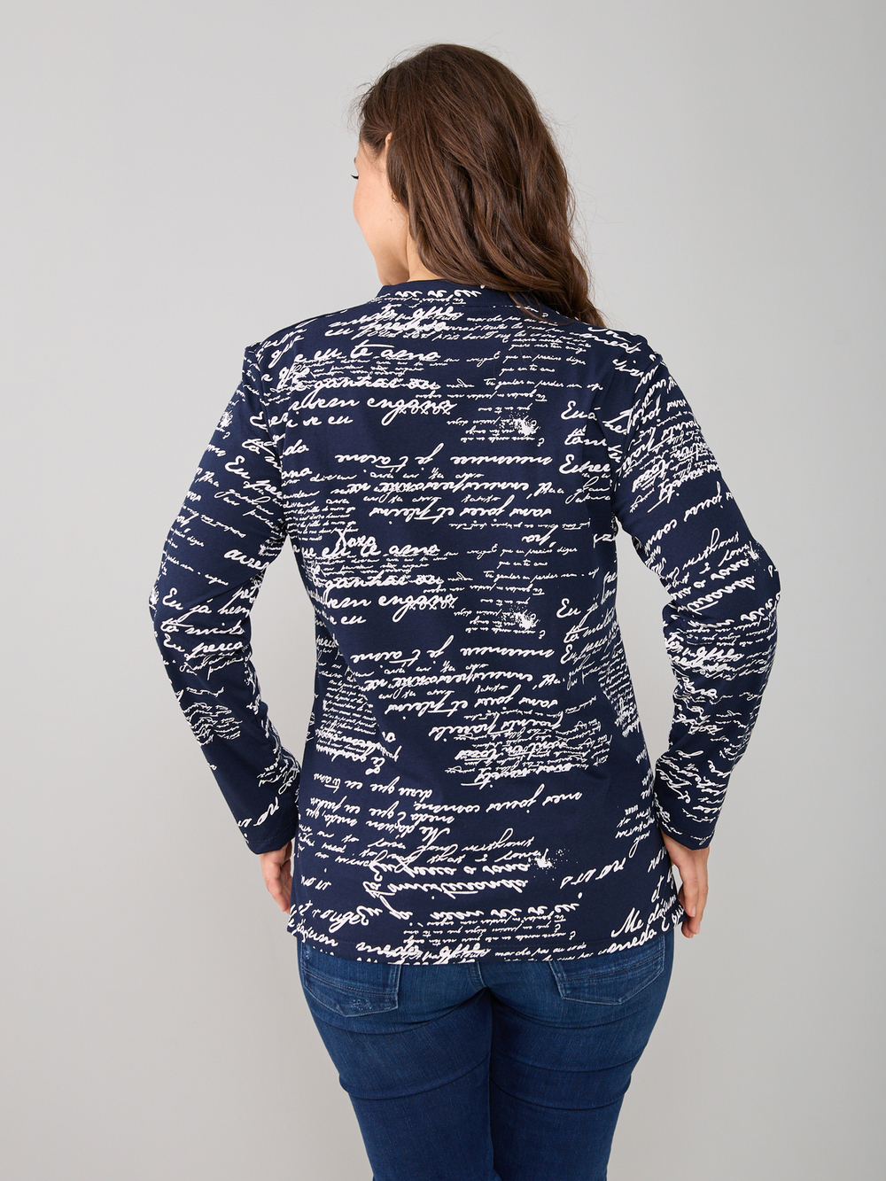 Блузка БЛ-22/тсиний-письмо