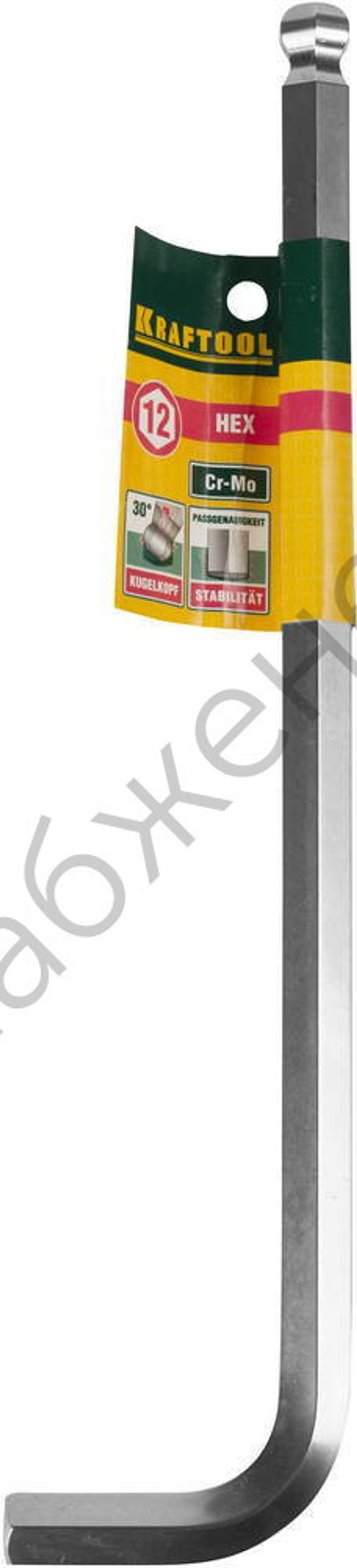 KRAFTOOL Industrie HEX 12, Длинный имбусовый ключ (27437-12)