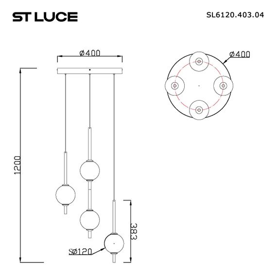 Подвесная светодиодная люстра ST Luce Peek SL6120.403.04