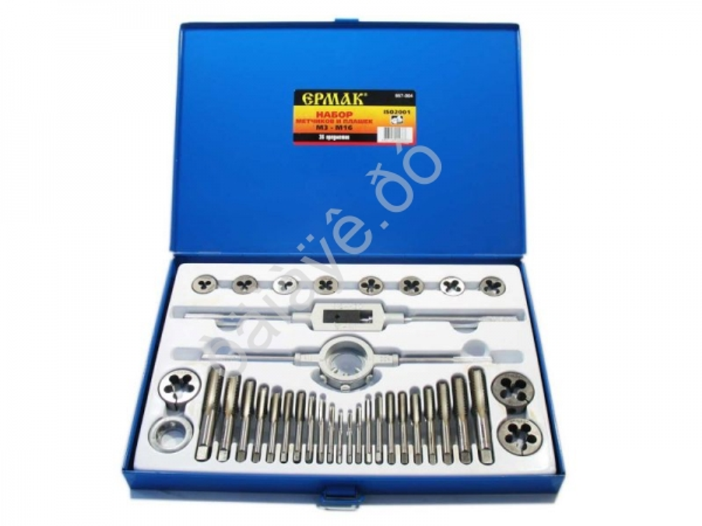 Набор метчиков и плашек 36пр. М3-М10  ЕРМАК 657004