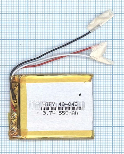 Аккумулятор Li-Pol (батарея) 4*40*45мм 3pin 3.7V/550mAh
