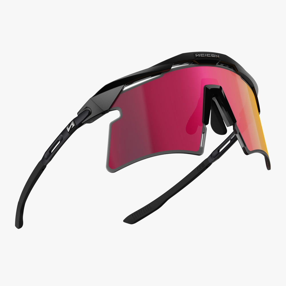 Спортивные очки c диоптриями Scicon Aeroshade 2.0 Titanium Sunglasses Black Matt Multi Mirror Sunburst + Pink