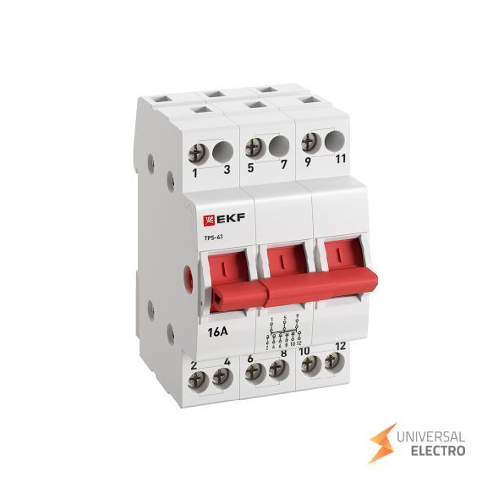 Трехпозиционный переключатель ТПС-63 3P 16А PROXIMA EKF