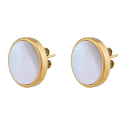 Серьги-пусеты Fiore Luna SHELL WHITE AE01734-3 BW/G