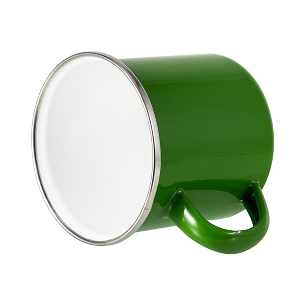 Кружка эмалированная Зеленая для сублимации в инд. упаковке ПРЕМИУМ