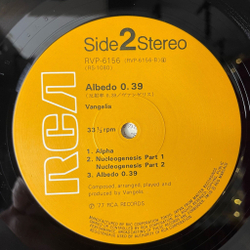 Винтажная виниловая пластинка LP Vangelis Albedo 0.39 (Japan 1977) (Obi) Freefall