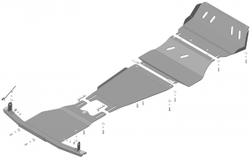 Защита картера Двигателя, КПП, Радиатора, для Mitsubishi Pajero Sport/L200 2016-2021 MOTODOR.31336