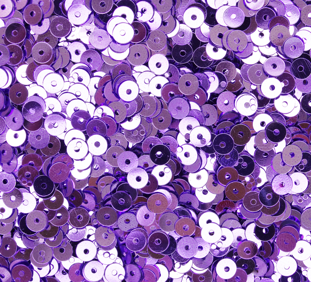 ПЛ011НН6 Пайетки круглые плоские, цвет: сиреневый металлик, 6 мм, 10 грамм