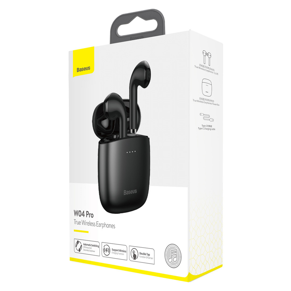 Беспроводные наушники Baseus W04 Pro True Wireless Earphones - Black