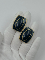 Серьги с тёмно-синей эмалью Monet