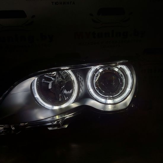 Передние фары angel eyes led black для BMW 3 E46