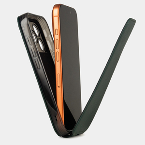 Кожаный чехол для iPhone 17 Pro Max, теленок темно-зеленого цвета