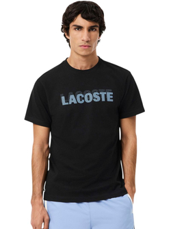 Теннисная футболка Lacoste Ultra Graphic Print Sport - black/light blue