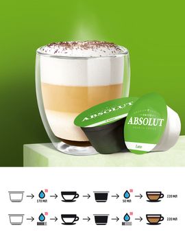 Кофе в капсулах ABSOLUT ЛАТТЕ МАККИАТО со вкусом карамели, 16 шт, совместимые с кофемашиной ДОЛЬЧЕ ГУСТО
